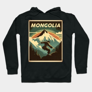 Mongolia Mountain Fighter Vintage Travel Art Poster Hoodie